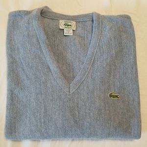Vintage Izod Lacoste Men’s Baby Blue V-Neck Long Sleeve Sweater Size XL